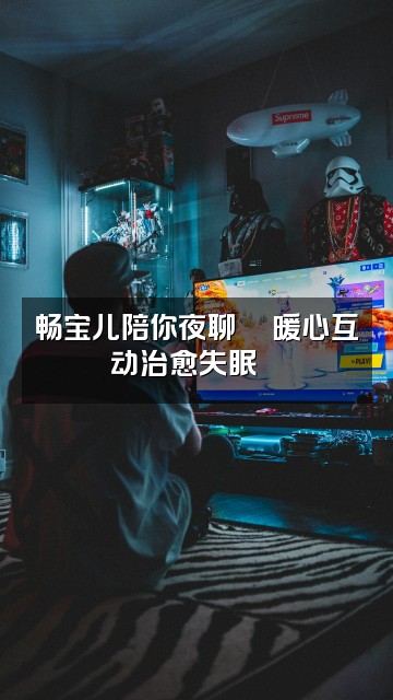 抖音畅宝儿助眠视频封面:畅宝儿陪你夜聊💬暖心互动治愈失眠🌙